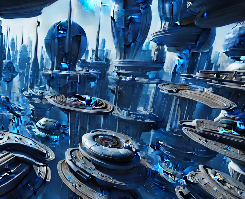 Prompt: futuristic sci-fi multiplanar city unside down no gravity, ultrarealistic, photorealistic, 8K, unreal engine 5