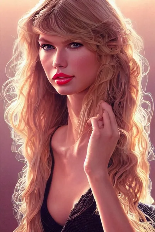 Image similar to a mix between claudia schiffer and taylor swift and britney spears and denise richards in wild things as a schoolgirl, fantasy, intricate, elegant, highly detailed, digital painting, artstation, concept art, matte, sharp focus, illustration, art by artgerm and greg rutkowski and alphonse mucha