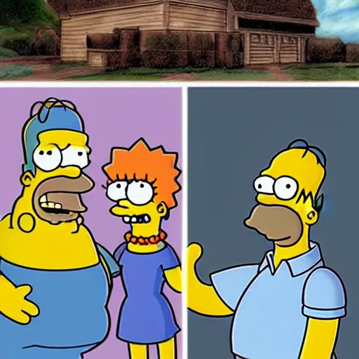 Image similar to a realistic version of the simpsons.