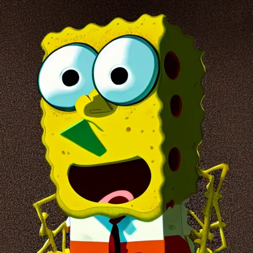 Image similar to A portrait of SpongeBob, realistic