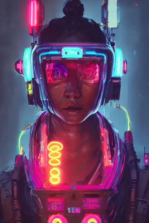 Image similar to lifeline from apex legends, cyberpunk futuristic neon. decorated with traditional japanese ornaments by ismail inceoglu dragan bibin hans thoma greg rutkowski alexandros pyromallis nekro rene maritte illustrated, perfect face, fine details, realistic shaded, fine - face, pretty face