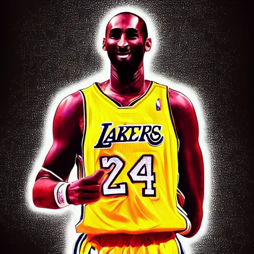 Image similar to a digital oil portrait painting of Kobe Bryant, Digital art