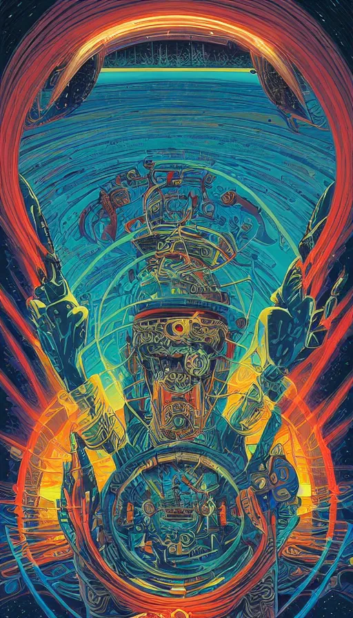 Prompt: The oracle of ancient wisdom, italian futurism, Dan Mumford, Josan Gonzalez