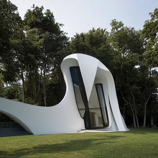 Image similar to house designed by zaha hadid