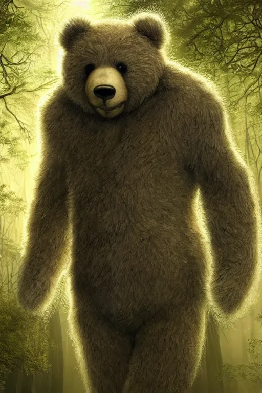 Prompt: mean fluffy teddybear wearing a Crysis Nanosuit in a forest with rays of light coming through the canopy, masterpiece, dystopian, sci-fi, extremely detailed, digital painting, sculpted in zbrush, artstation, concept art, smooth, sharp focus, illustration, chiaroscuro lighting, golden ratio, incredible art, artgerm, greg rutkowski, alphonse mucha, simon stalenhag, carravaggio