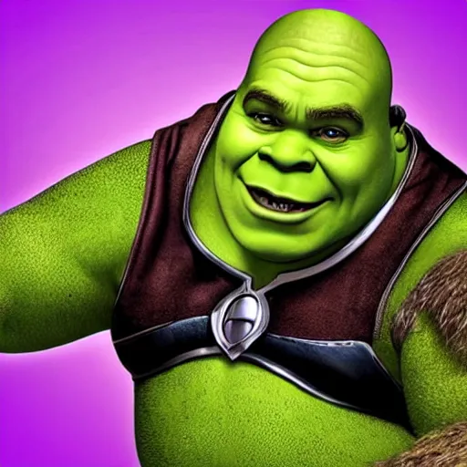 Image similar to shrek as thanos from the avengers