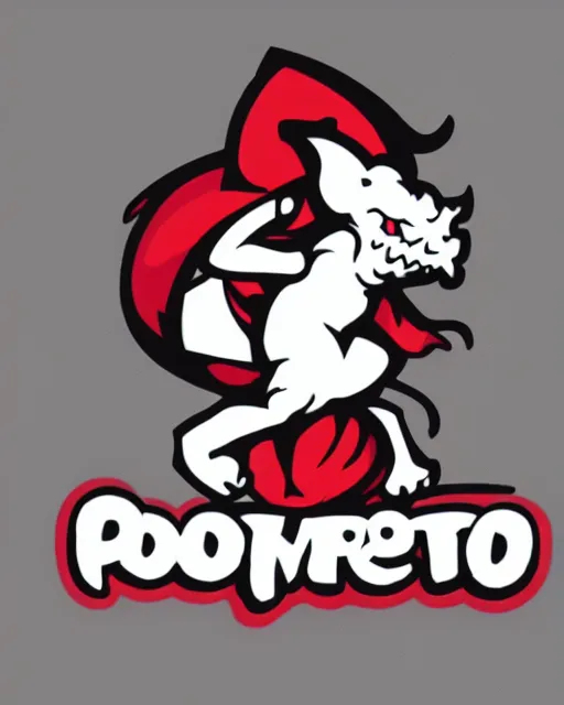 Image similar to esports logo, crying imp devil, cute