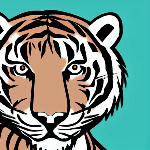 Prompt: super cool tiger avatar, illustration, 2 d, flat style, flat