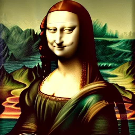 Image similar to leonardo davinci cat monalisa