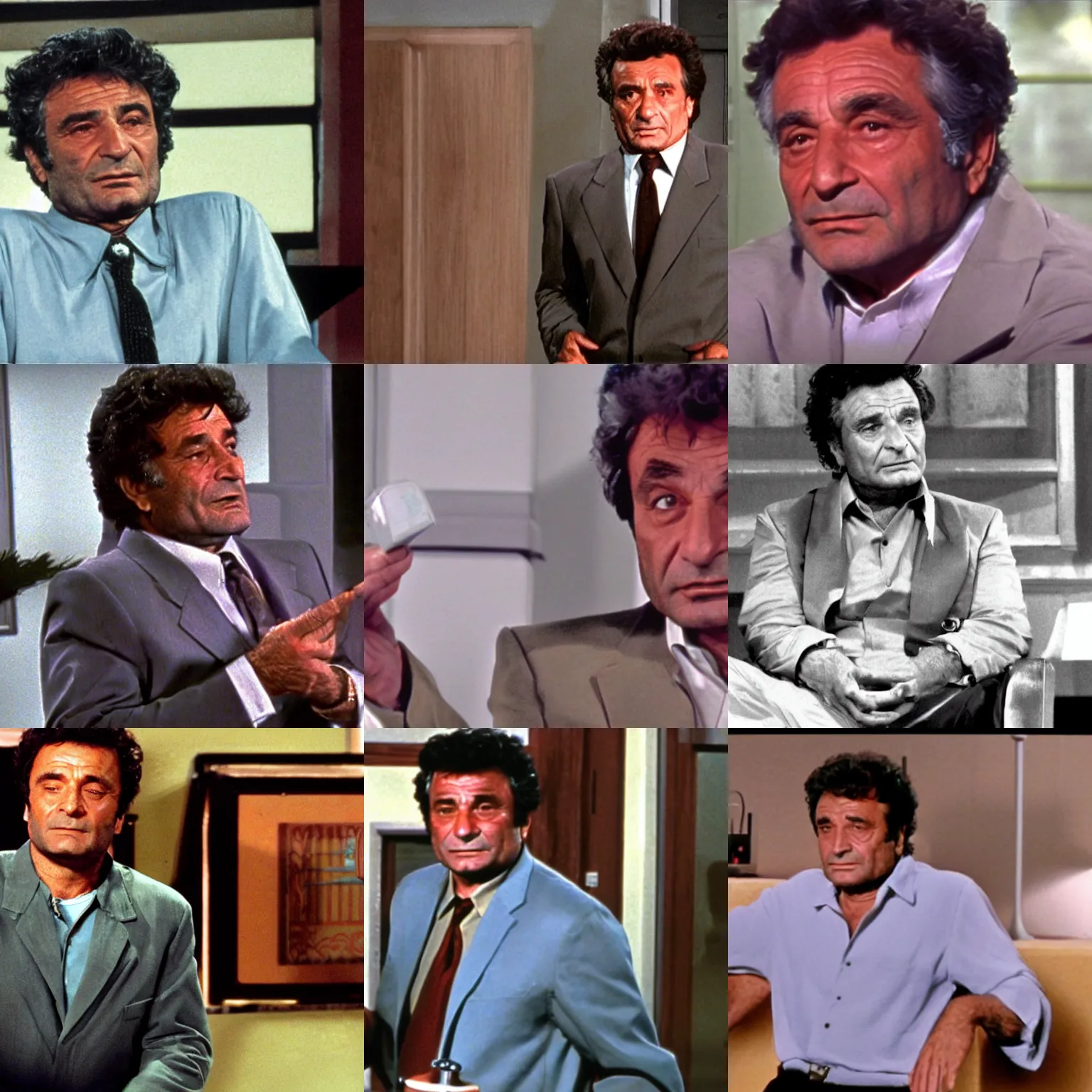 Prompt: a still of peter falk in columbo for the nintendo 6 4