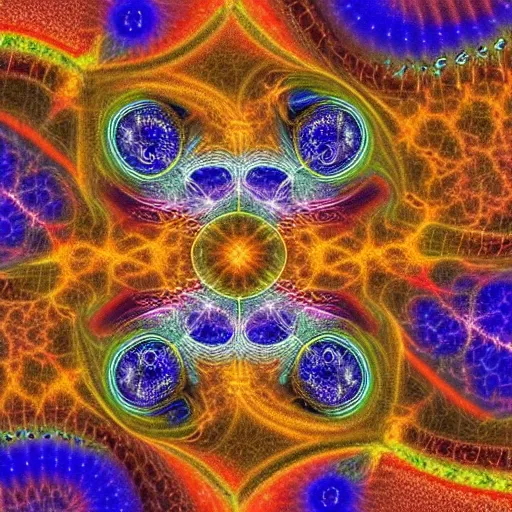 Prompt: The connection of all fractal multiverses in the whole existence
