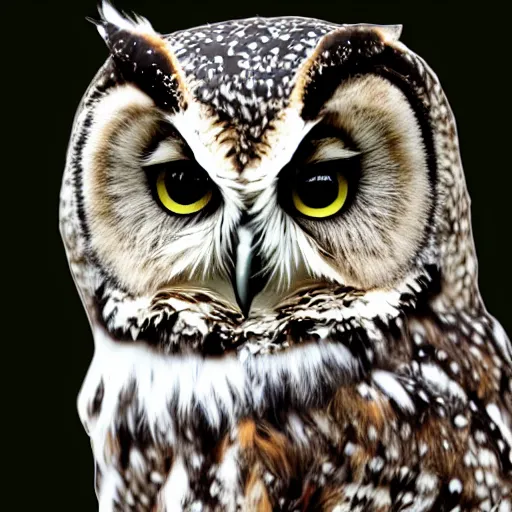 Prompt: beautiful furry owl portrait, furry girl owl