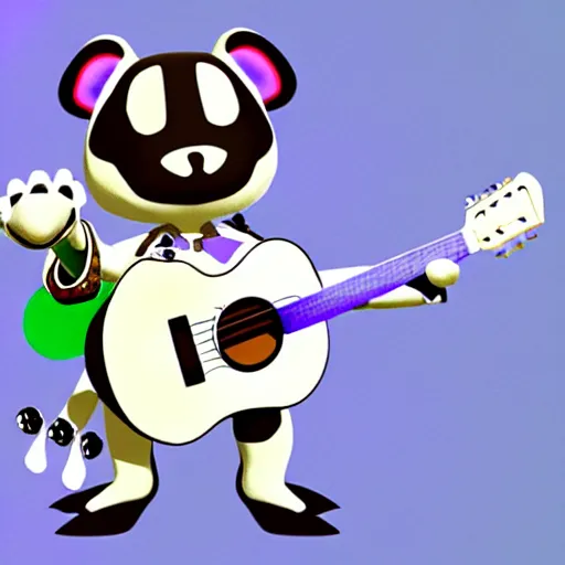 Image similar to k. k slider, animal crossing, playing guitar at a concert, fan art, concept art