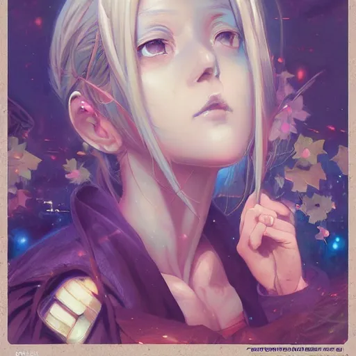 Prompt: a beautiful painting of a very detailed face of anime by tom bagshaw, dan mumford, beeple, trending on artstation.