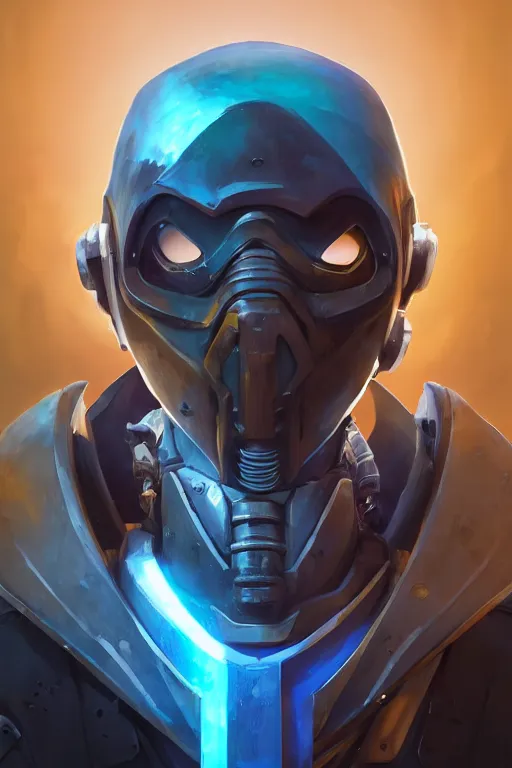 Image similar to epic mask helmet robot ninja portrait stylized as fornite style game design fanart by concept artist gervasio canda, behance hd by jesper ejsing, by rhads, makoto shinkai and lois van baarle, ilya kuvshinov, rossdraws global illumination radiating a glowing aura global illumination ray tracing hdr render in unreal engine 5