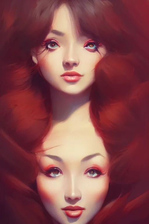 Image similar to a detailed portrait of a beautiful woman with ( red panda ) features, in professional makeup, dramatic lighting, by lois van baarle, ilya kuvshinov, greg rutkowski, 4 k, trending on artstation