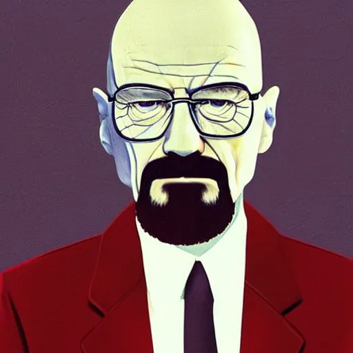 Prompt: Walter White in the style of René Magritte