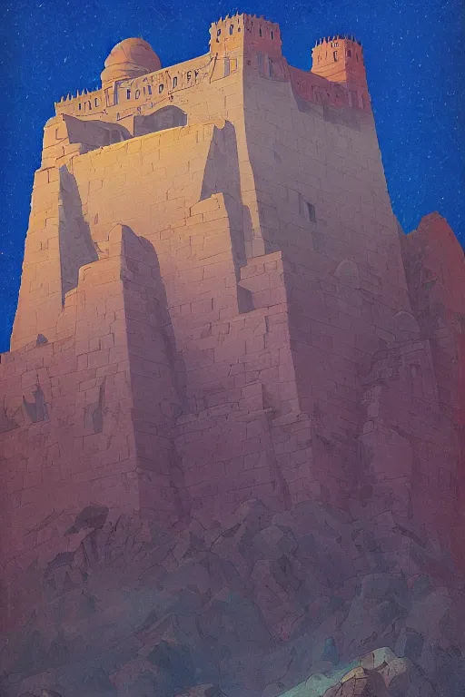 Image similar to glorious painted tower of the moon, by Sylvain Sarrailh and Ludwig Deutsch and Nicholas Roerich, dramatic cinematic lighting , beautiful colorful tilework, ornate architecture, smooth, sharp focus, extremely detailed