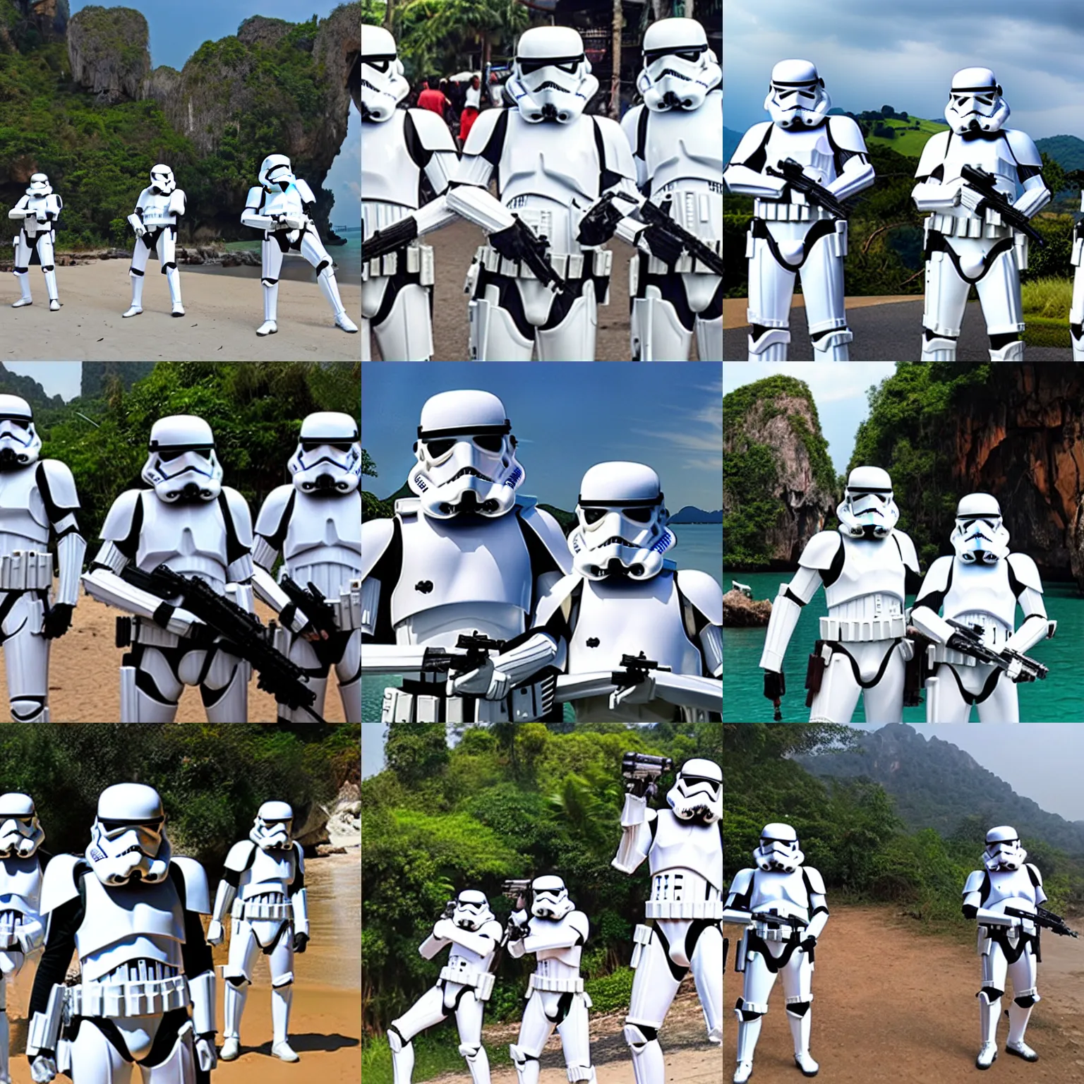 Image similar to stormtroopers on holiday in thailand
