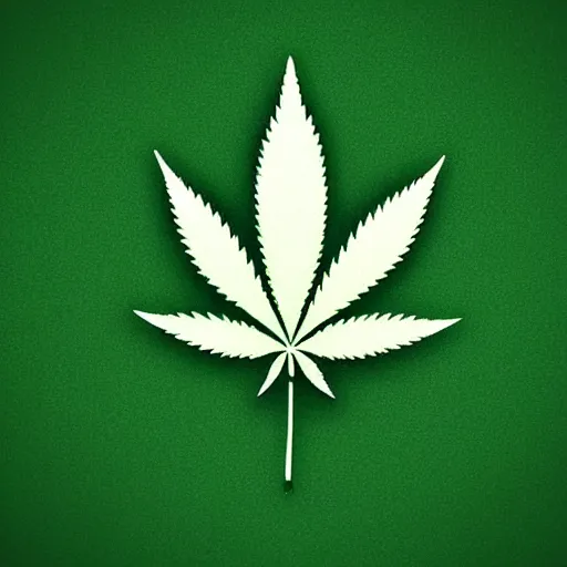 Image similar to one marijuana green leaf logo of a app simple back background digital art, minimal iphone app icon