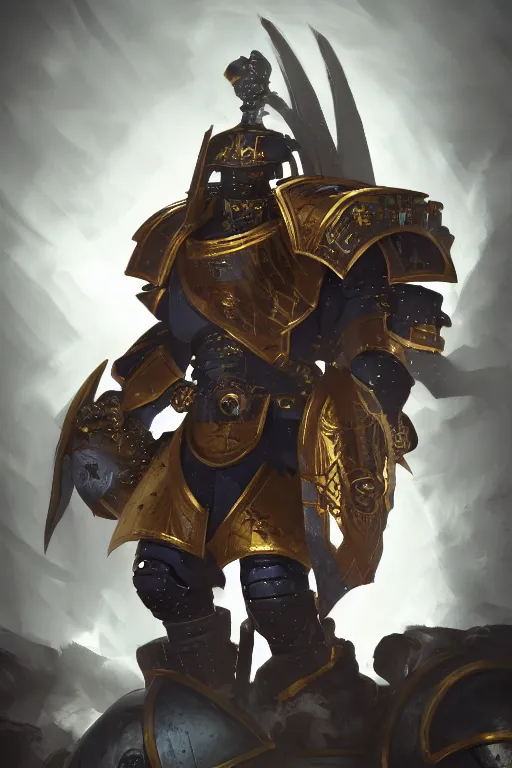 Image similar to armor portrait heros warhammer 4 0 k horus heresy fanart - the primarchs emperor by johannes helgeson animated with vfx concept artist & illustrator global illumination ray tracing hdr fanart arstation zbrush central hardmesh 8 k octane renderer comics stylized