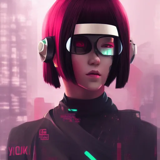 Image similar to Female cyberpunk samurai, cyberpunk art by Ilya Kuvshinov, cgsociety, shock art, ilya kuvshinov, digital painting, speedpainting