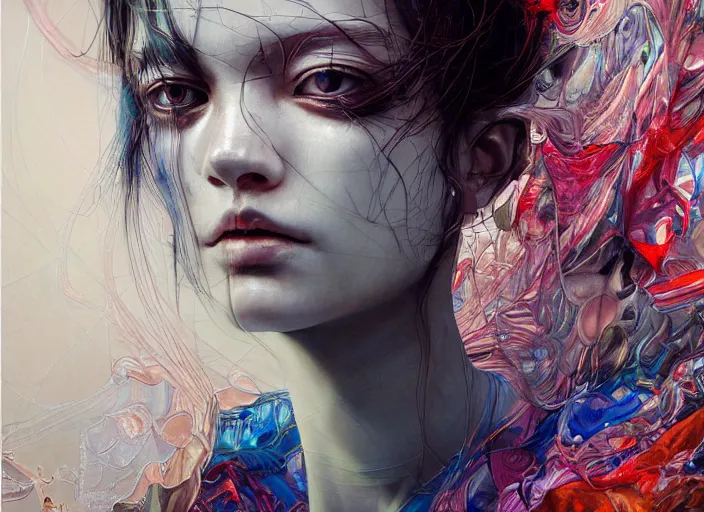 Image similar to monumental portrait soft light painted by yoshitaka amano, and erik jones, inspired by james jean, smooth texture, intricate oil painting, high detail illustration, sharp high detail, manga and anime 1 9 9 9