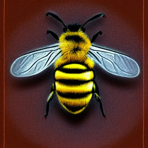 Image similar to a bee with a human head, photoshop