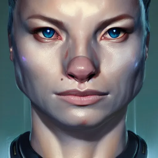 Prompt: UHD Photorealistic Feline-human hybrid Starfleet Officer with cybernetic implants, hyperrealistic, correct details, cosmic dynamic lighting, symmetrical face, accurate face, by Greg Rutkowski