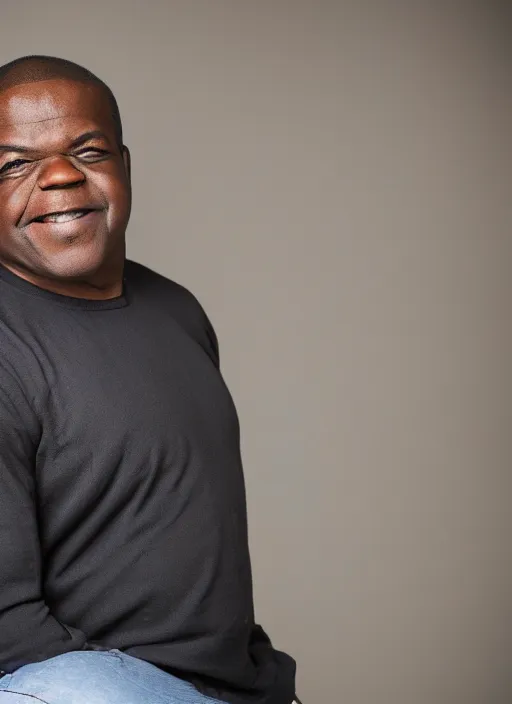 Image similar to DSLR photo portrait still of 55 year old age 55 Gary Coleman at age 54!!!, 85mm f1.8