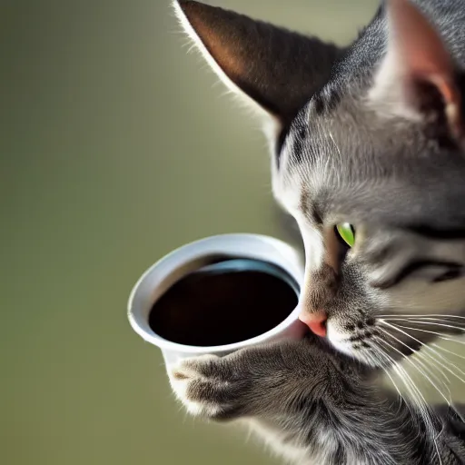 Image similar to cat drinking water, 4k realistic photo