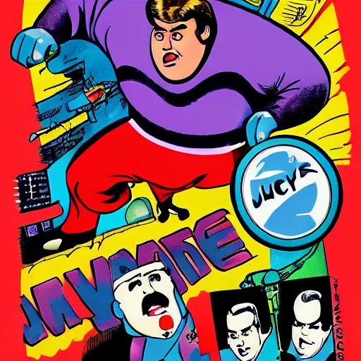 Image similar to john candy in the style of jack kirby