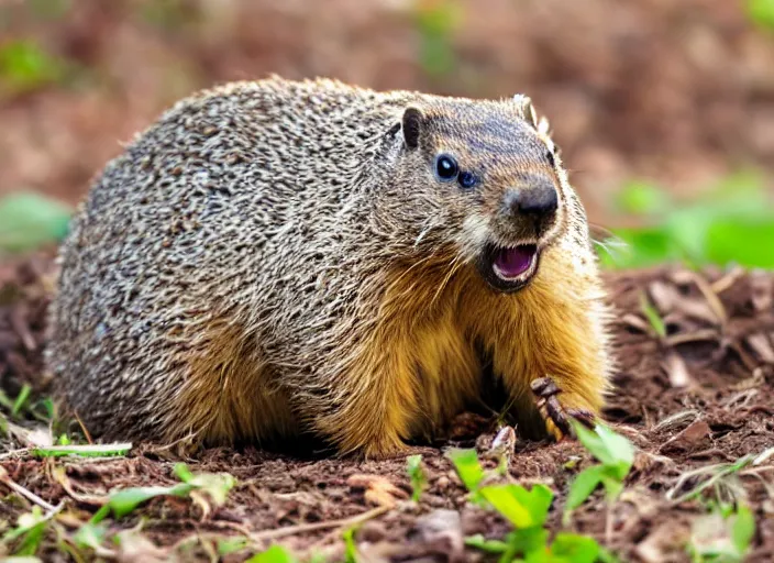 Image similar to groundhog eating a worm