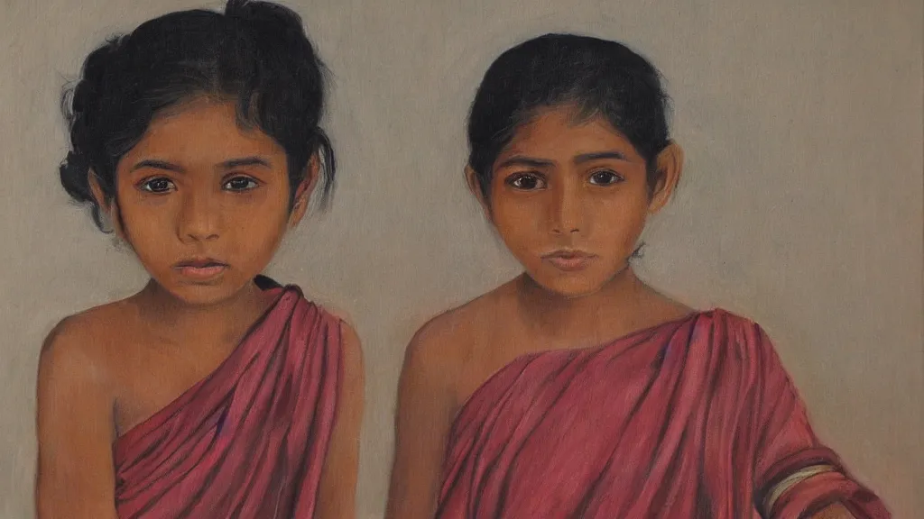 Prompt: A decent young girl portrait by Senaka Senanayake.