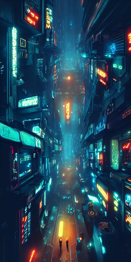 Prompt: epic cyberpunk arcade city : : blade runner, james guilleard, beeple, laurie greasley, dan mcpharlin : : ornate, dynamic, particulate, rich colors, intricate, elegant, highly detailed, centered, artstation, smooth, sharp focus, octane render, 3 d