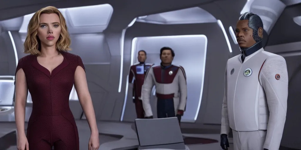 Prompt: Scarlett Johansson in a scene from The Orville