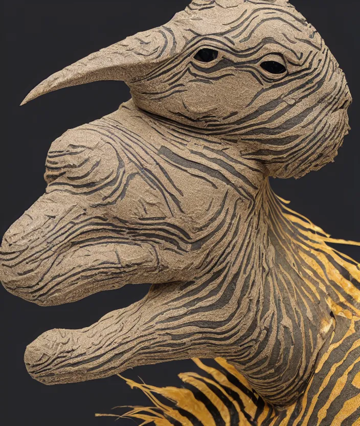 Prompt: a high resolution photo of a sand creature, musclular horse arms map creature made of fishlike class aves skin veins merged rhino, bump map strangled by plastic wrap bower bird creature wrinkles pheasant, ivy complex feathers exotic morphing hoopoe, zebra morphing wings king vulture head