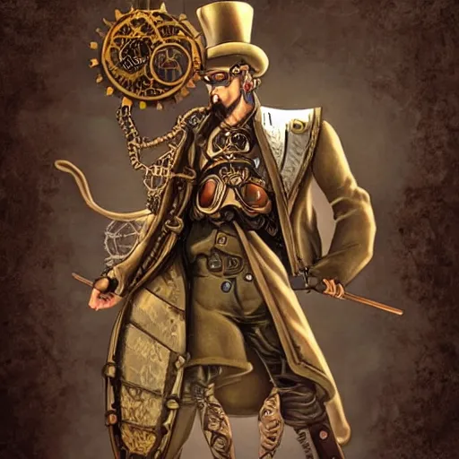 Image similar to a steampunk god