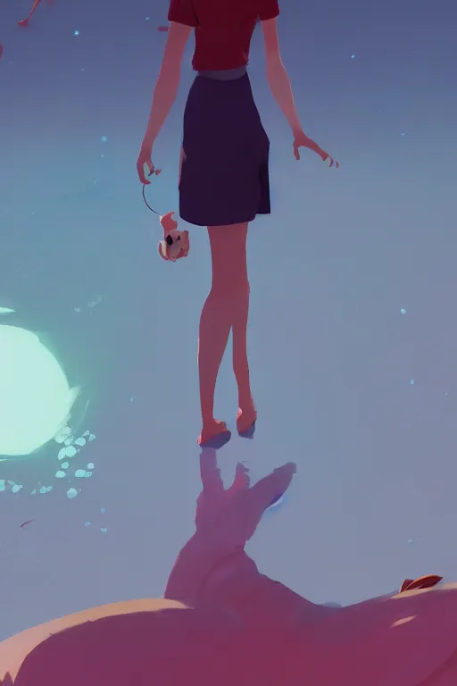 Prompt: we looked at each other and her face was red, cory loftis, james gilleard, atey ghailan, makoto shinkai, goro fujita, character art, exquisite lighting, clear focus, very coherent, plain background, soft painting