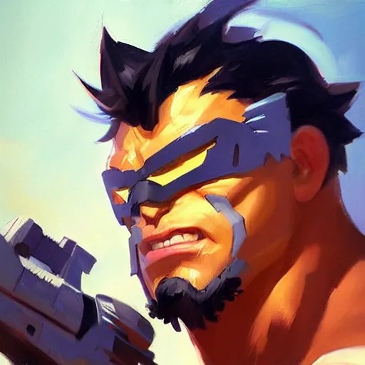 Prompt: greg manchess portrait painting of armed mega shonen hulk as overwatch character, medium shot, asymmetrical, profile picture, organic painting, sunny day, matte painting, bold shapes, hard edges, street art, trending on artstation, by huang guangjian and gil elvgren and sachin teng