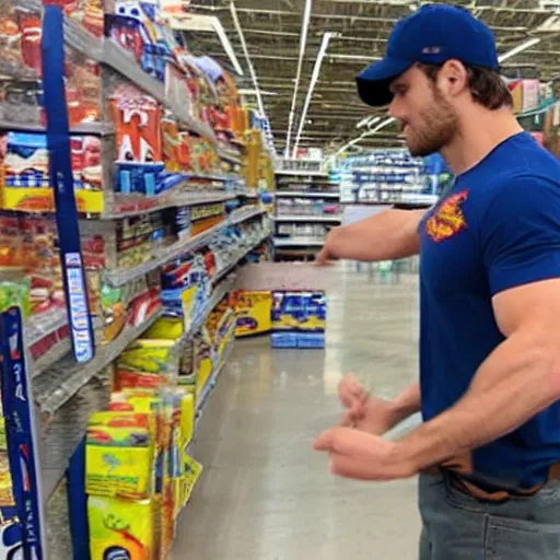 Image similar to henry cavill working at walmart