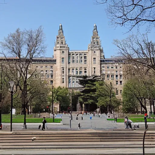 Prompt: a photograph of the campus of columbia university