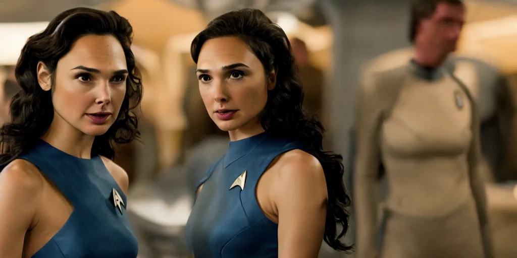 Image similar to Gal Gadot and Tribbles, Tribbles and more Tribbles in a scene in the next Star Trek movie