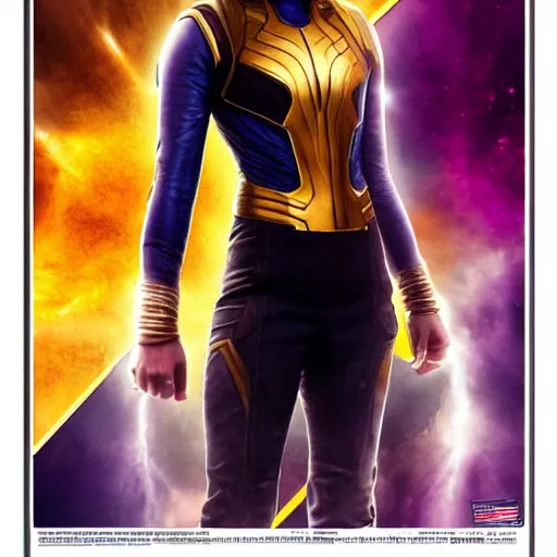 Image similar to Full body poster of Emma Watson as Thanos