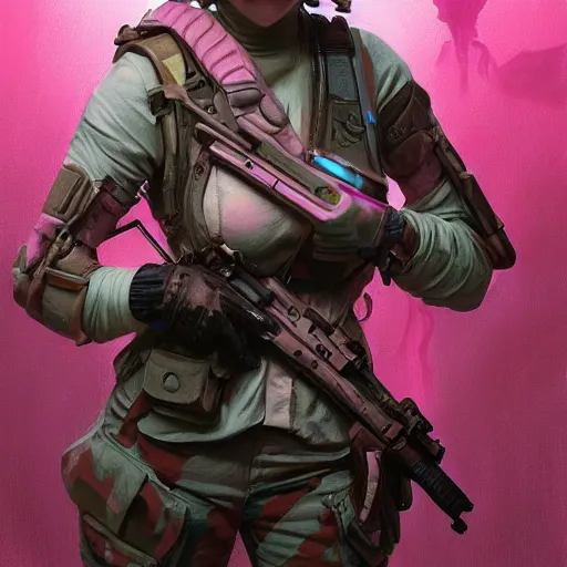 Prompt: Psycho pink bunny in world war 3, intricate, highly detailed, digital painting, artstation, concept art, smooth, sharp focus, illustration, Unreal Engine 5, 8K, art by artgerm and greg rutkowski and alphonse mucha