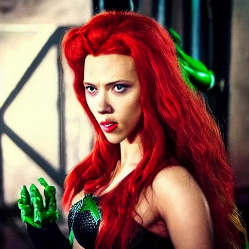 Prompt: “ scarlett johansson as poison ivy in batman movie ”