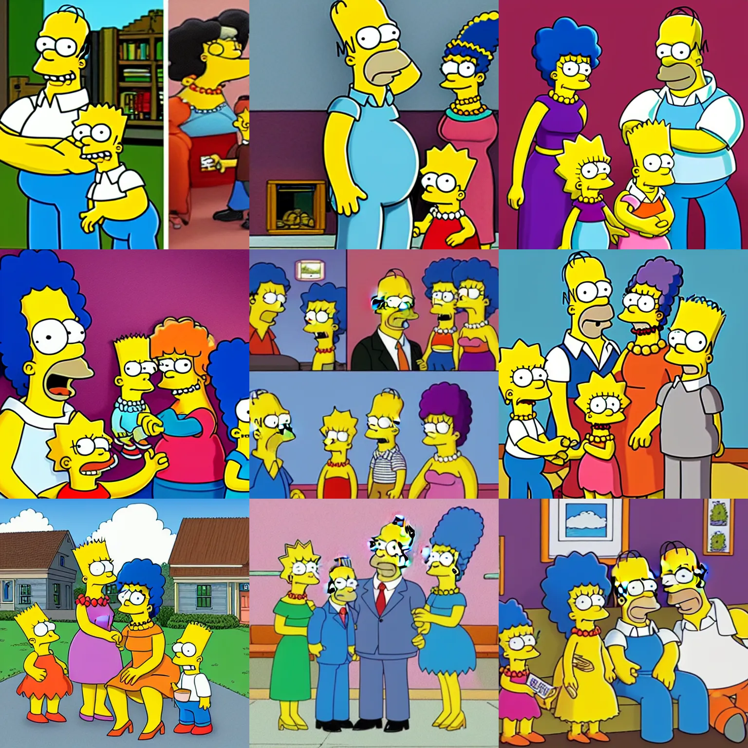 Prompt: the simpsons in real life