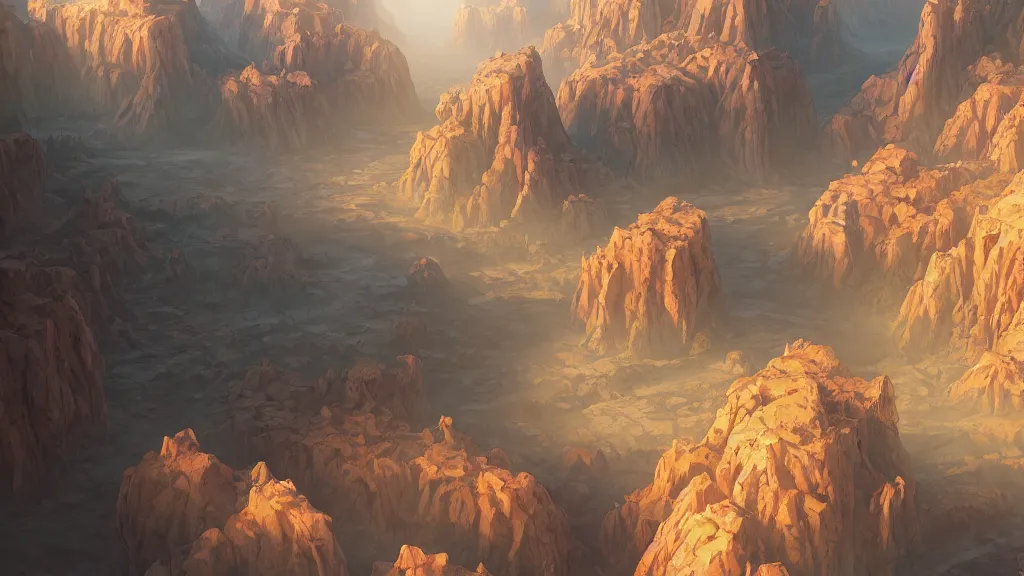 Image similar to an ancient arid prehistoric canyon, by sylvain sarrailh, rossdraws, ambient light, ultra detailed, fantasy artwork, 8 k, volumetric lighting, trending on artstation, award winning, beautiful scenery, very very very very very very very beautiful.