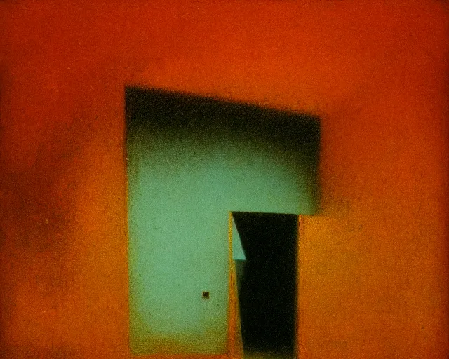 Image similar to by francis bacon, beksinski, mystical redscale photography evocative. the color out of space