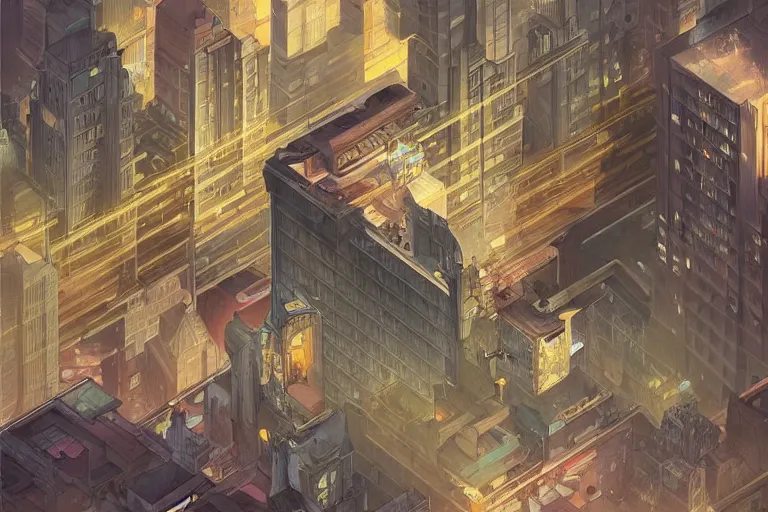 Image similar to isometric illustration of a city scape, highly detailed, digital pencil painting, sharp focus, illustration, art by artgerm and greg rutkowski and alphonse mucha